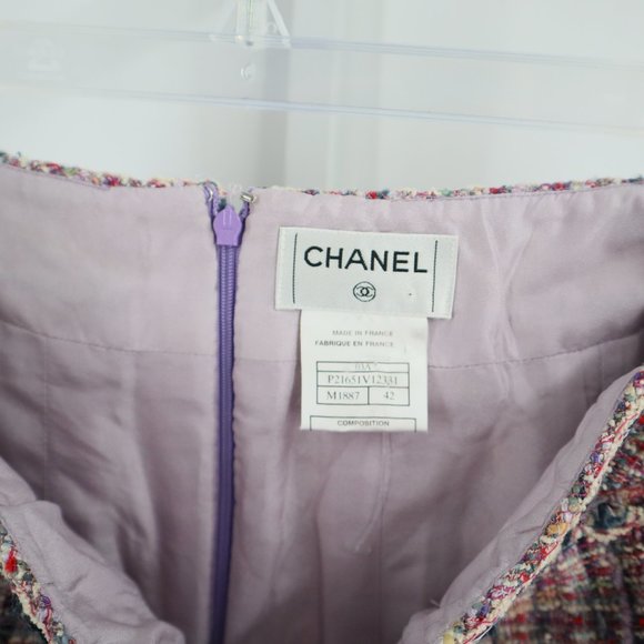 Chanel Silk Blend Woven Knee Length Pencil Skirt Pink Multi-color - Picture 9 of 13